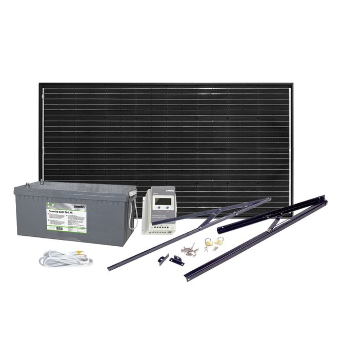 Hovedbilde Solcelleanlegg 12V, 185 watt, AGM 260At, ...