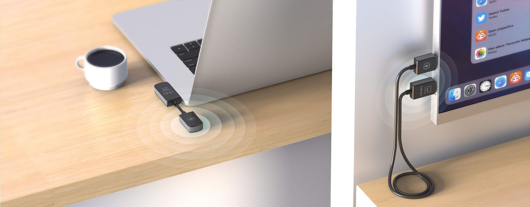  Trådløs kabelsett USB-C Minix for C-Porter