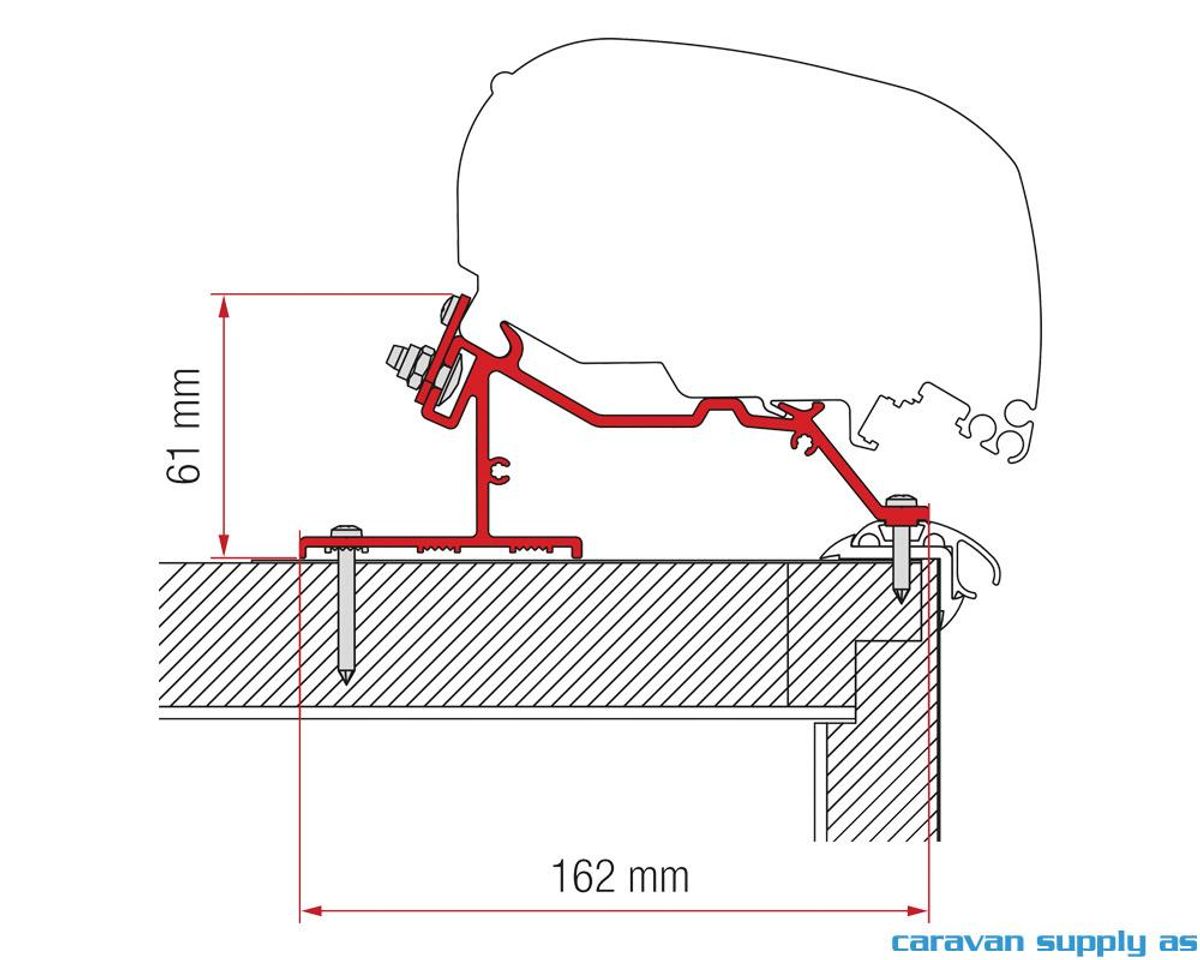 Feste F65/F80 Adapter Caravan Roof 500cm skinne