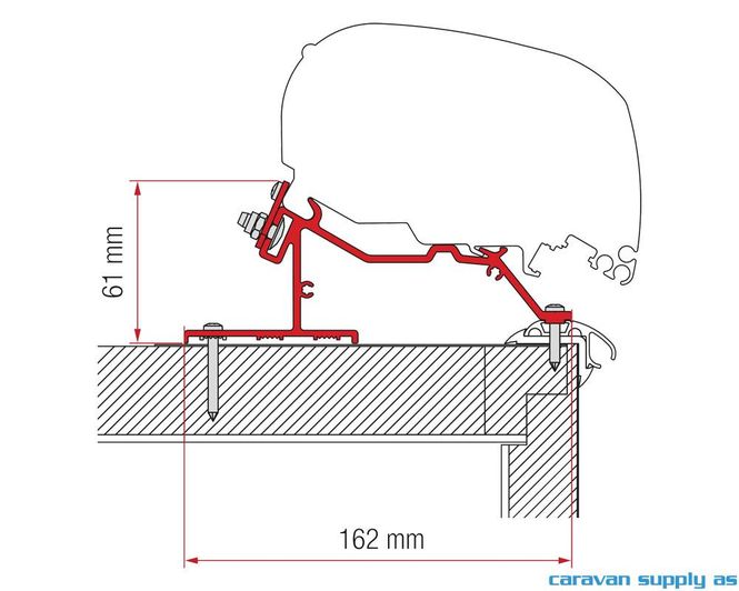 Hovedbilde Feste F65/F80 Adapter Caravan Roof 340cm skinne