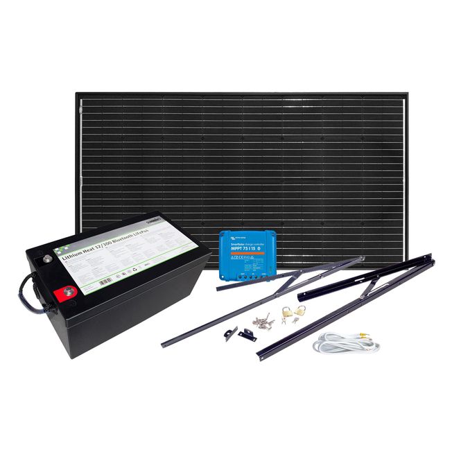 Hovedbilde Solcelleanlegg 12V, 200 watt, litium heat 300At
