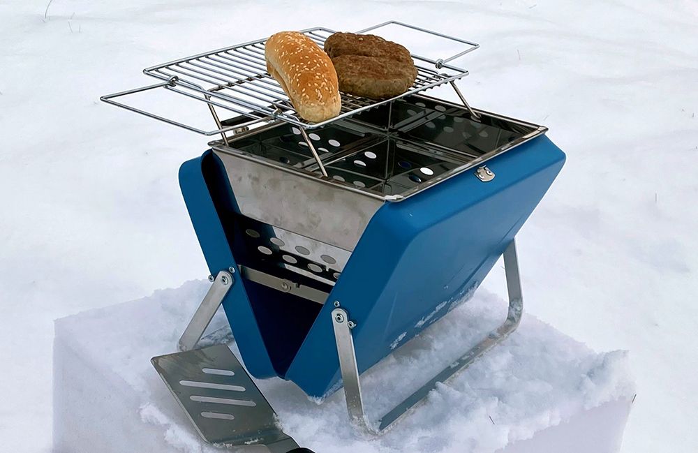 Flergangsgrill, HomeLine Buddy, Blå, koffert