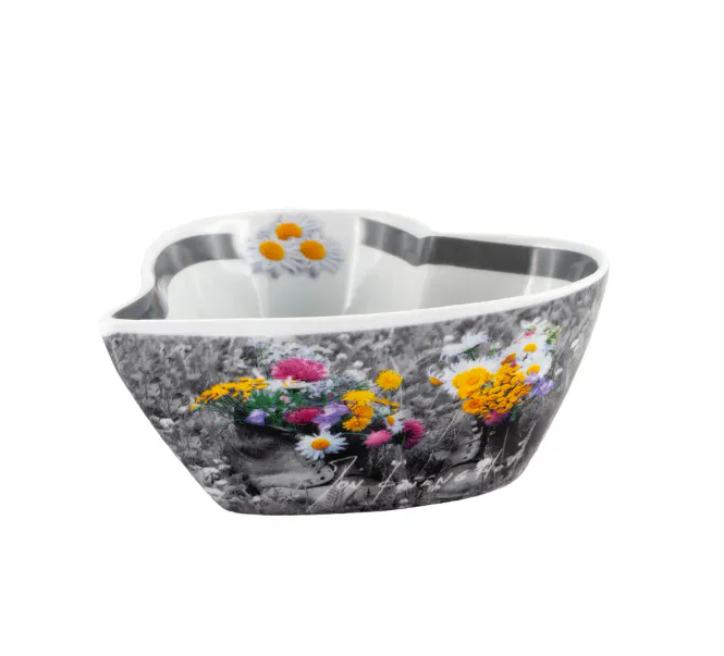 Hovedbilde Hjerteskål, Blomster i sko, Pryd