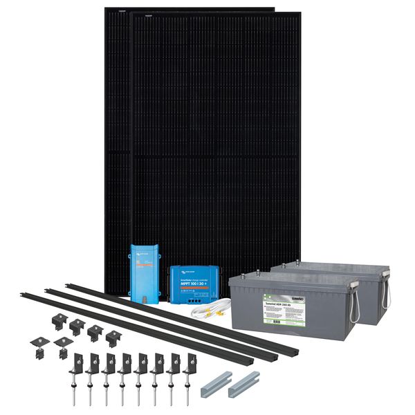 Hovedbilde Solcelleanlegg 24/230V, 860 watt, 2 x AGM 260At