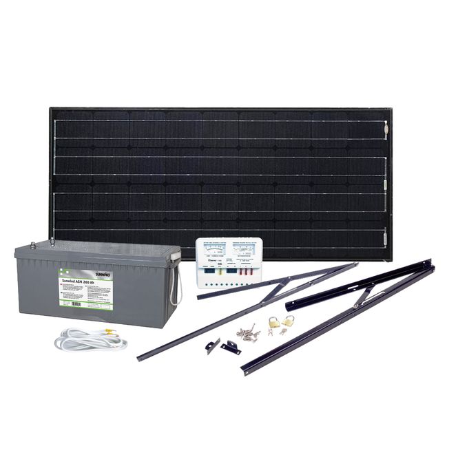Hovedbilde Solcelleanlegg 12V, 100 watt, AGM 260At, ...