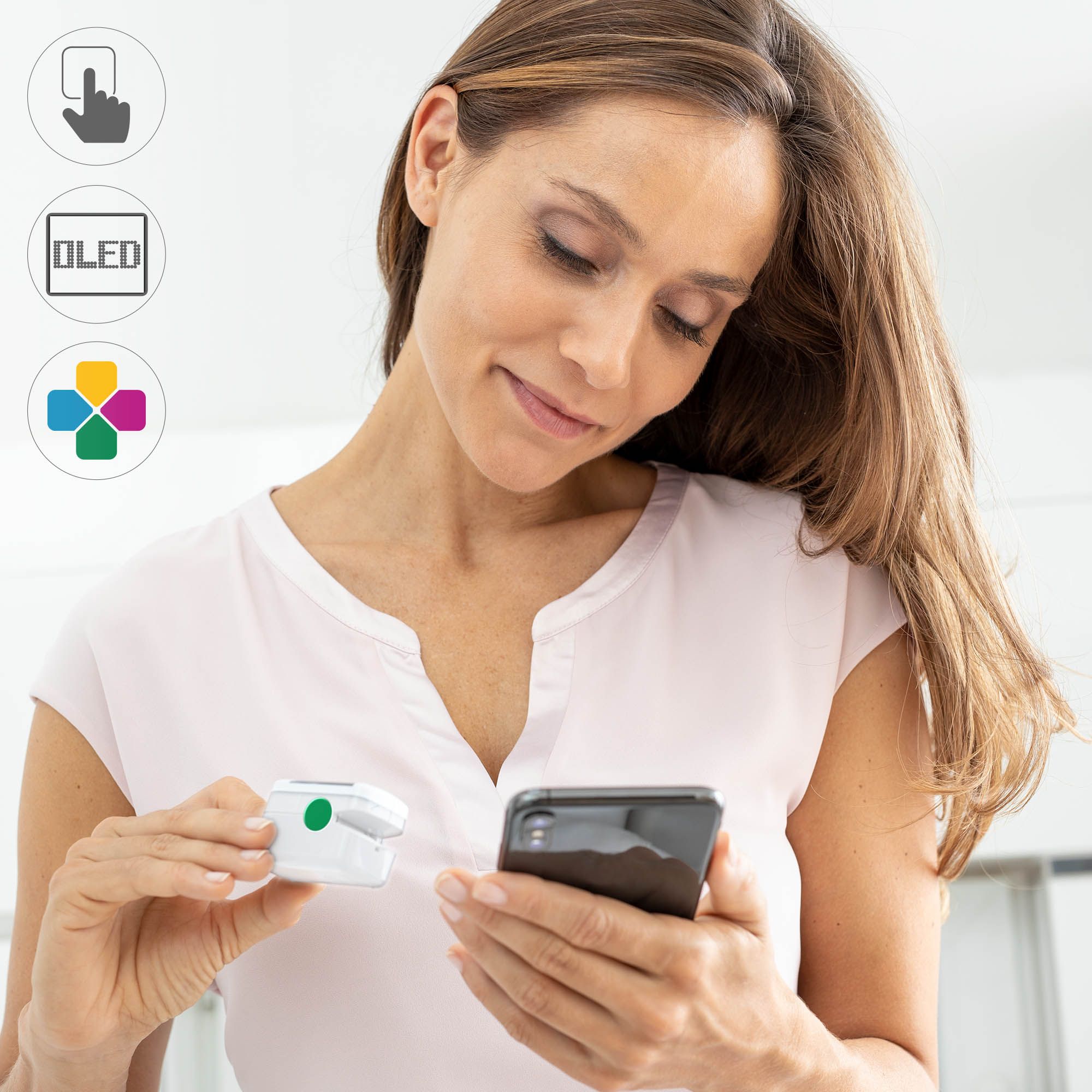  Pulsoxmeter Medisana med blåtann til VitaDock app