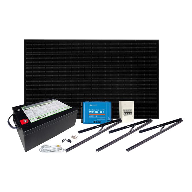 Hovedbilde Solcelleanlegg 12V, 380 watt, litium heat 300At